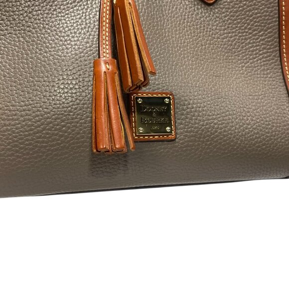 Dooney & Bourke Pebble Grain Elephant Gray and Brown Satchel Handbag 🐘 ❤️ - Picture 7 of 14